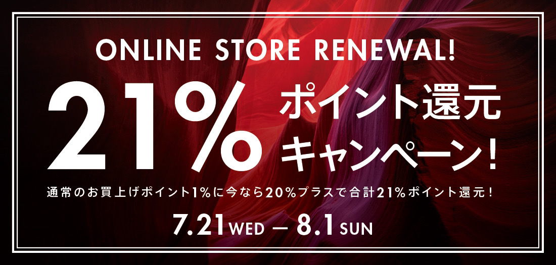 21%ポイント還元キャンペーン!